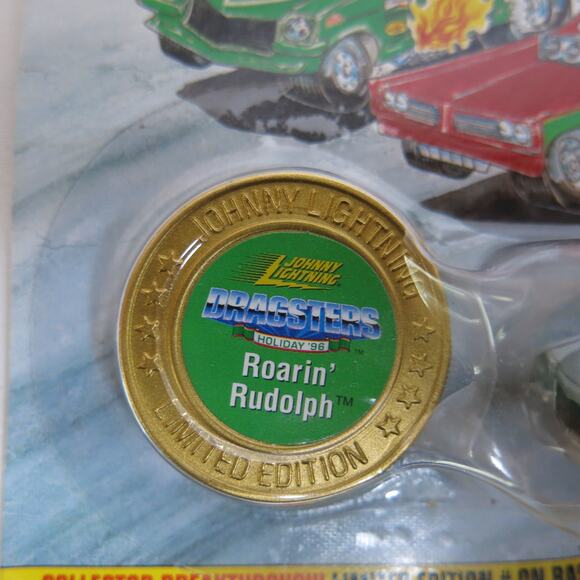 Vintage Johnny Lightning Dragster Car NEW Holiday 1996 Roaring Rudolph Limited - Picture 7 of 9